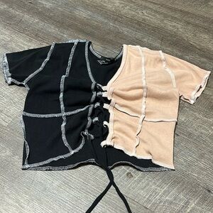 Cropped top with a inside out look